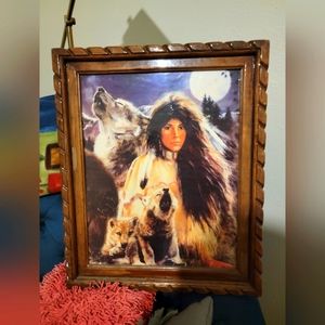 Maij Blue Moon Wolve Native American Maiden Art